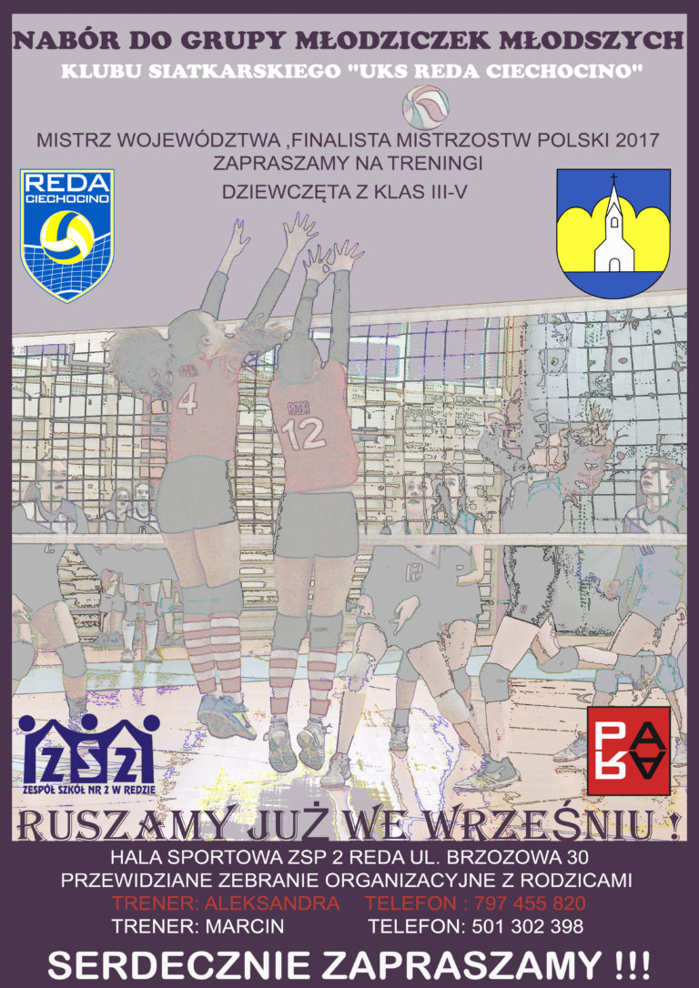 Nabór do grupy Młodziczek Młodszych Klubu Siatkarskiego „UKS Reda Ciechocino” Nabór do grupy Młodziczek Młodszych Klubu Siatkarskiego „UKS Reda Ciechocino”