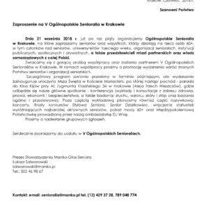 Już we wrześniu V Ogólnopolskie Senioralia w Krakowie Już we wrześniu V Ogólnopolskie Senioralia w Krakowie
