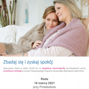 Bezpłatna mammografia w Redzie Bezpłatna mammografia w Redzie