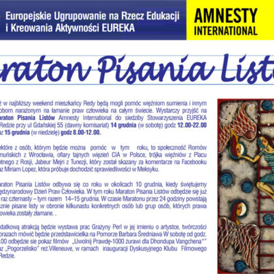 Maraton pisania listów Amnesty International