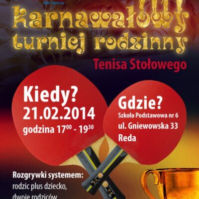 Zapraszamy do udziału w Turnieju Rodzinnym Tenisa Stołowego