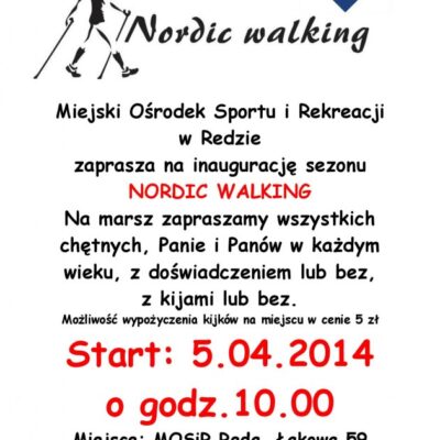 MOSiR REDA zaprasza na inaugurację sezonu NORDIC WALKING