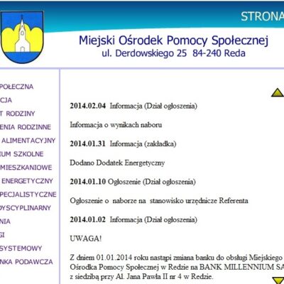 Informacja MOPS Reda