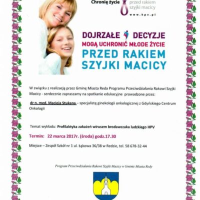 PROGRAM PRZECIWDZIAŁANIA RAKOWI SZYJKI MACICY W GMINIE MIASTA REDY NA LATA 2009 – 2017