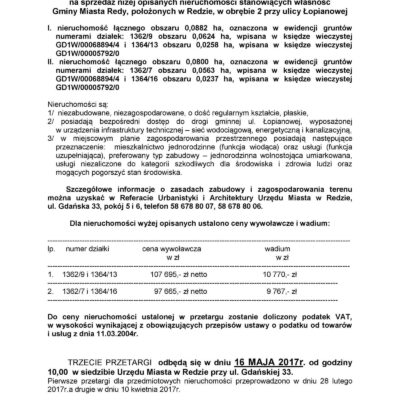 TRZECIE PRZETARGI USTNE NIEOGRANICZONE