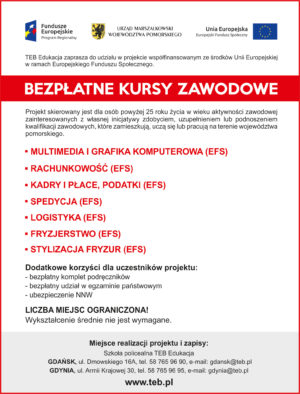 Bezpłatne kursy współfinansowane ze środków UE