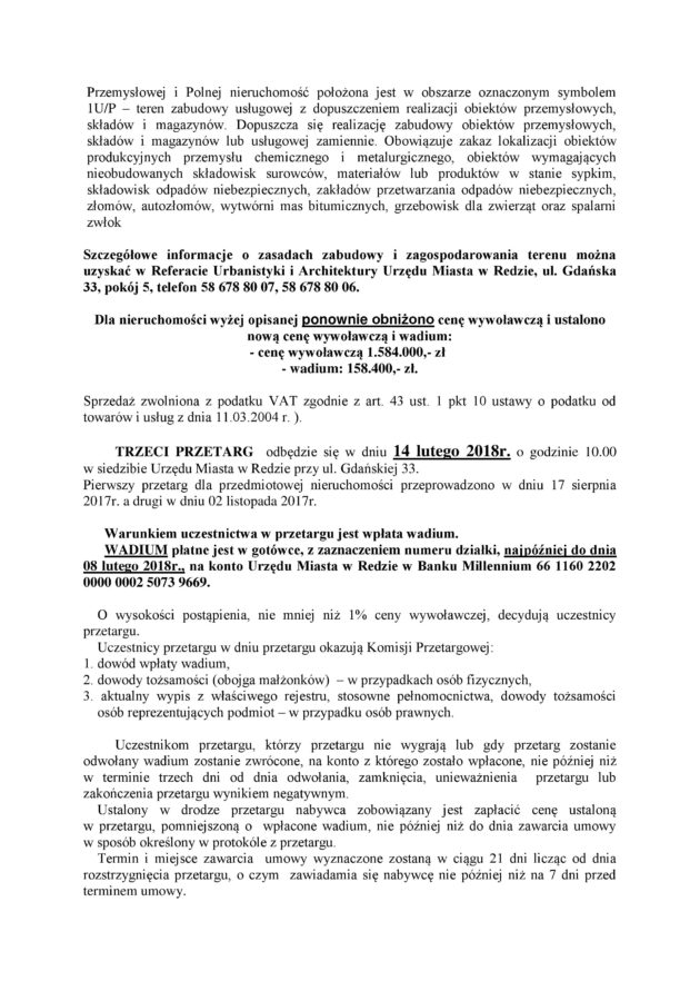 III PRZETARG
