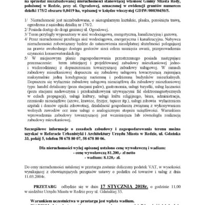 I PRZETARG OGRODOWA