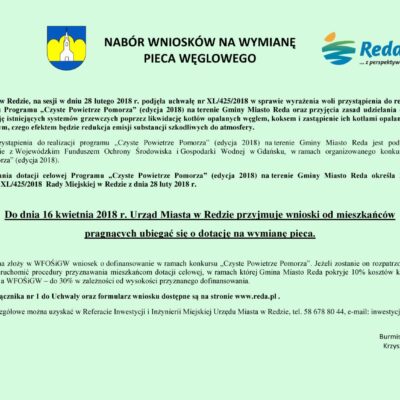 DO 16 KWIETNIA TRWA NABÓR WNIOSKÓW NA WYMIANĘ PIECA WĘGLOWEGO