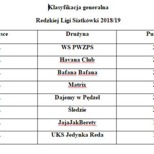 Redzka Liga Siatkówki 2018- 2019