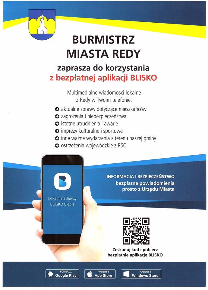 Zachęcamy mieszkańców do korzystania z bezpłatnej aplikacji „BLISKO”!