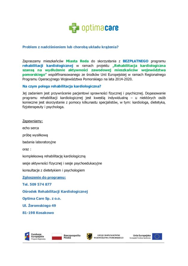 Bezpłatny program rehabilitacji kardiologicznej