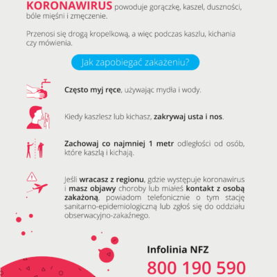 KORONAWIRUS – dowiedz się jak zapobiegać zakażeniu