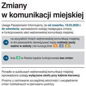 Zmiany w komunikacji miejskiej od czwartku, 19 marca Zmiany w komunikacji miejskiej od czwartku, 19 marca
