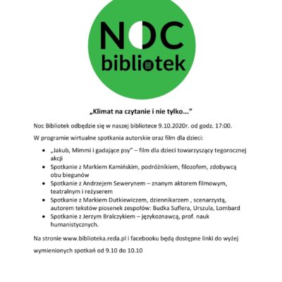 Noc Bibliotek już w piątek!