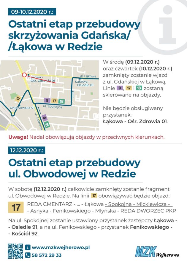 Roboty na Obwodowej i Łąkowej – zmiany w organizacji ruchu Roboty na Obwodowej i Łąkowej – zmiany w organizacji ruchu