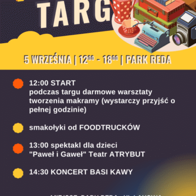 ZAPRASZAMY DO PARKU NA ZAKOŃCZENIE LATA! PCHLI TARG I NIE TYLKO…