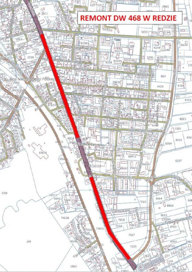 Roboty remontowe nawierzchni jezdni drogi wojewódzkiej nr 468 tj. ul. Gdańskiej