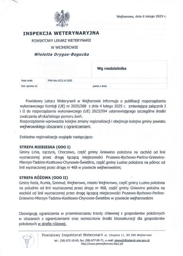 Rozporządzenie Powiatowego Lekarza Weterynarii W Sprawie Asf Cz. 1