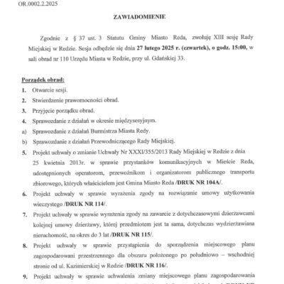 Zawiadomienie O Sesji 27.02.2025