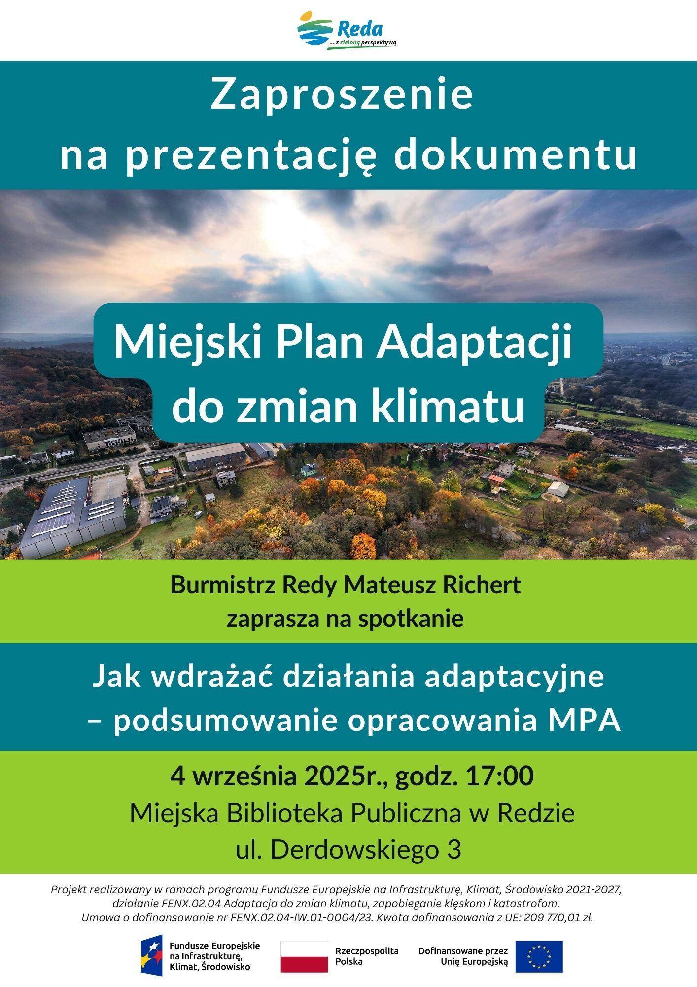 Projekt Realizowany W Ramach Programu Fundusze Europejskie Na Infrastrukturę, Klimat, Środowisko 2021 2027, Działanie Fenx.02.04 Adaptacja Do Zmian Klimatu, Zapobieganie Klęskom I Katastrofom. Umo(3)