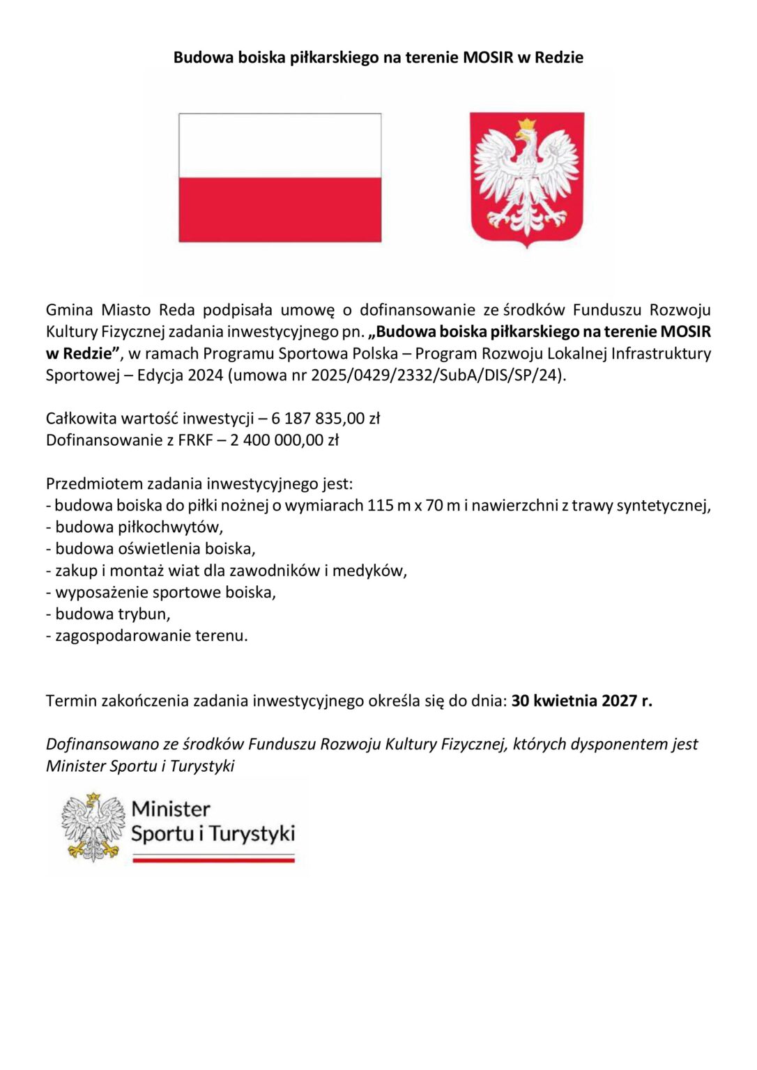 Budowa Boiska Piłkarskiego Na Terenie Mosir W Redzie Skompresowany