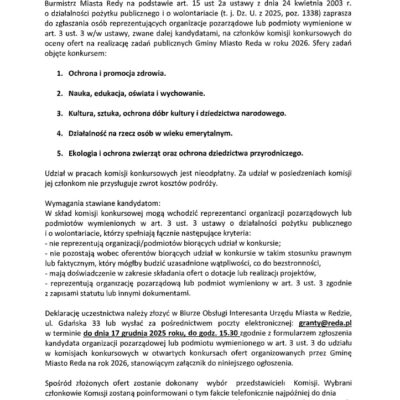 Nabór Na Kandydatów Do Oceny Ofert Konkursowych