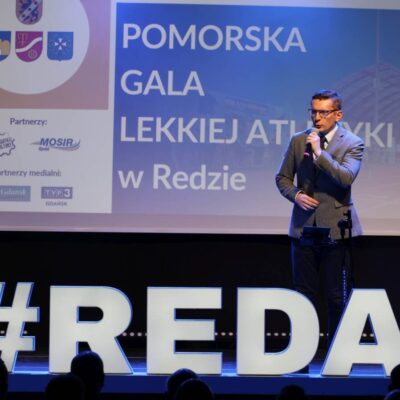 Pomorska Gala Lekkiej Atletyki W Redzie 18.02.2026r Fabryka Kultury, Fot. Łukasz Domagała, Przemówienie Burmistrza Richerta