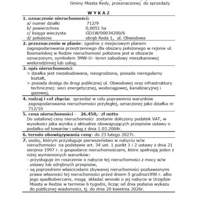 Wykaz Do Zarządzenia Gn.12.2026