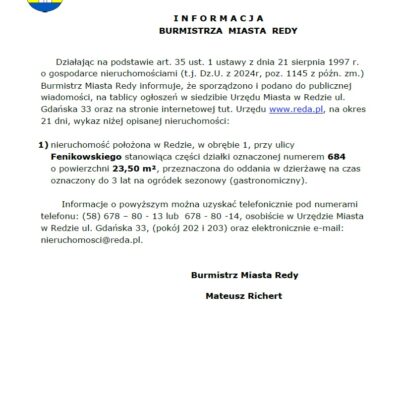 Wykaz Nieruchomości Przeznaczonej Do Oddania Dzierżawę