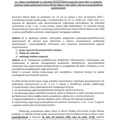 Ogłoszenie Na Nabór Do Komisji Oceniającej 1