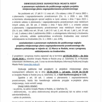 Wyłożenie Planu 12 Marca 1