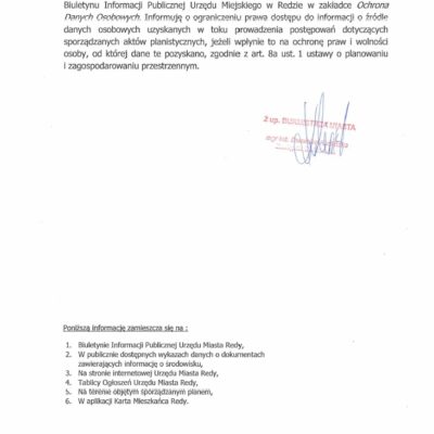 Wyłożenie Planu 12 Marca 2