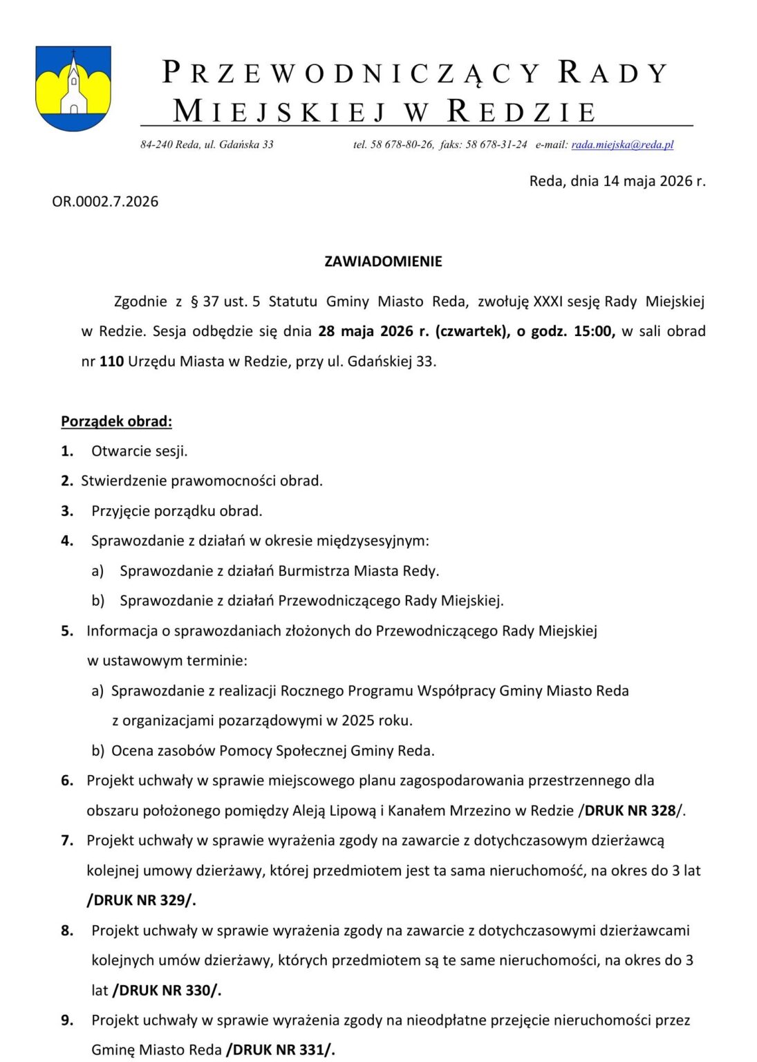 Xxxi Zawiadomienie 1